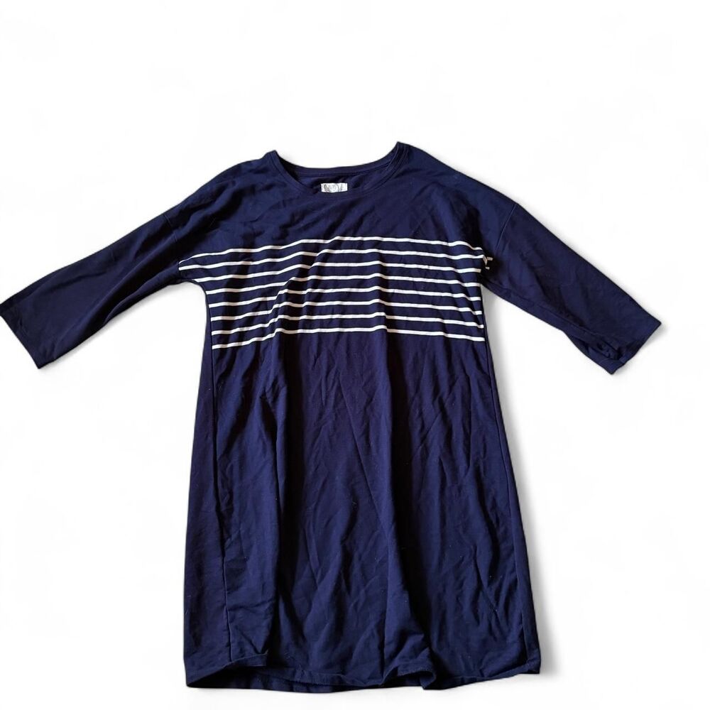 Maurices Women's Navy and Blue Dress striped Large